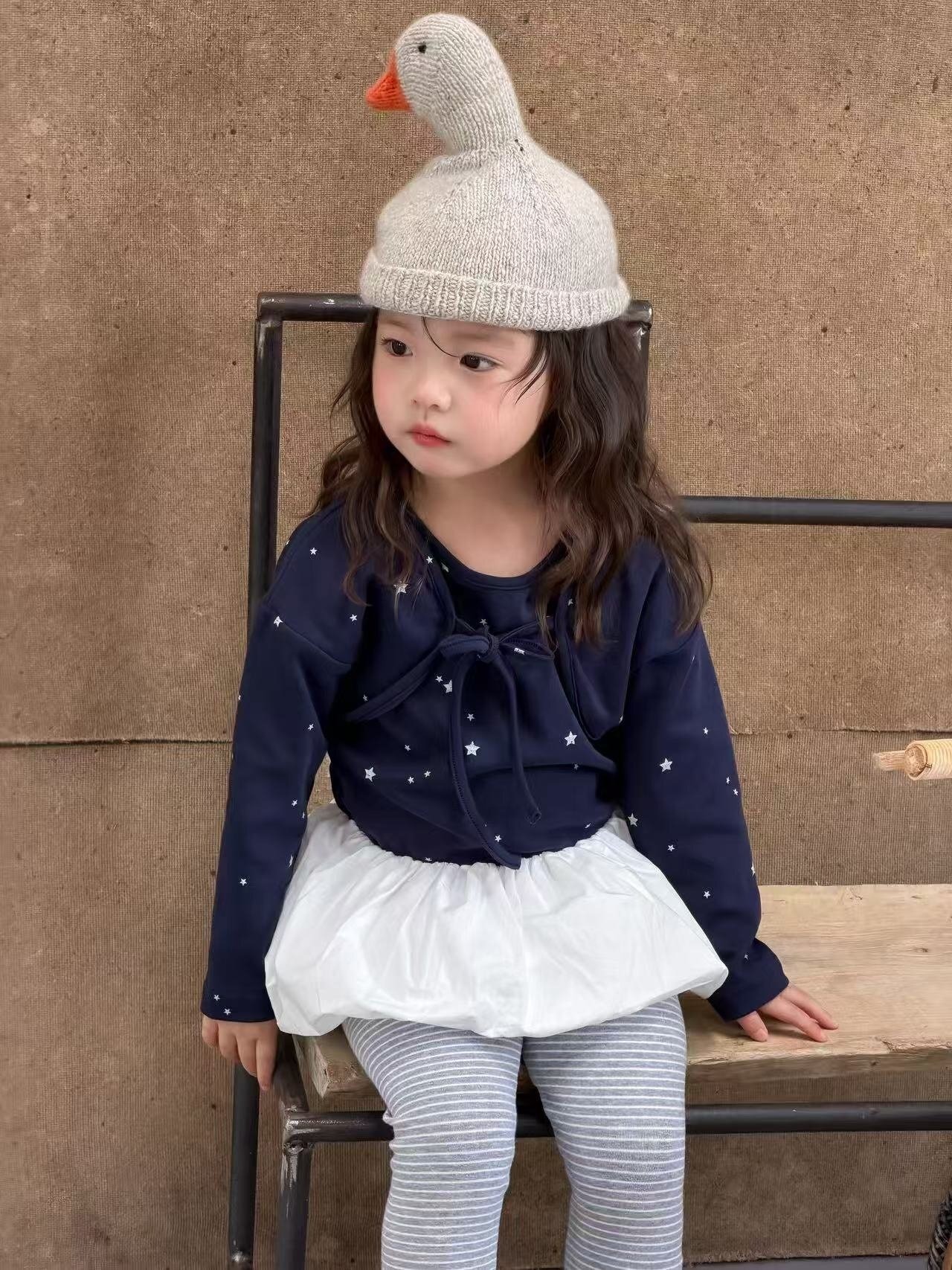 gray S［即納］frill border leggings 26autumn / AIAI