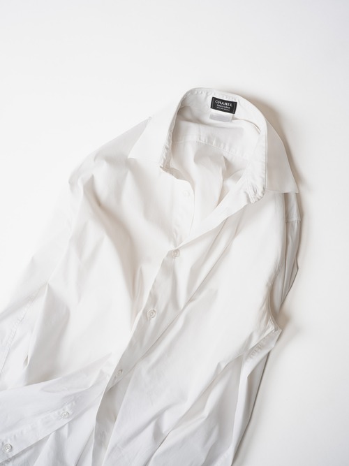 Old "UNIFORM MADE by CHANEL" Cotton Poplin Regular Collar Shirt