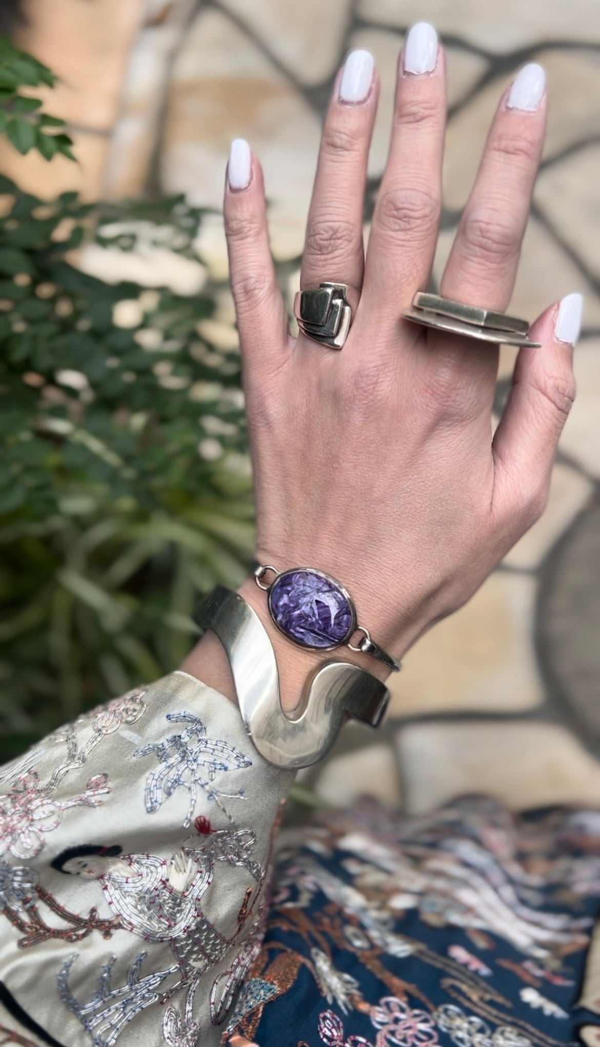 Vintage designer's 925 silver wave bangle ( ヴィンテージ