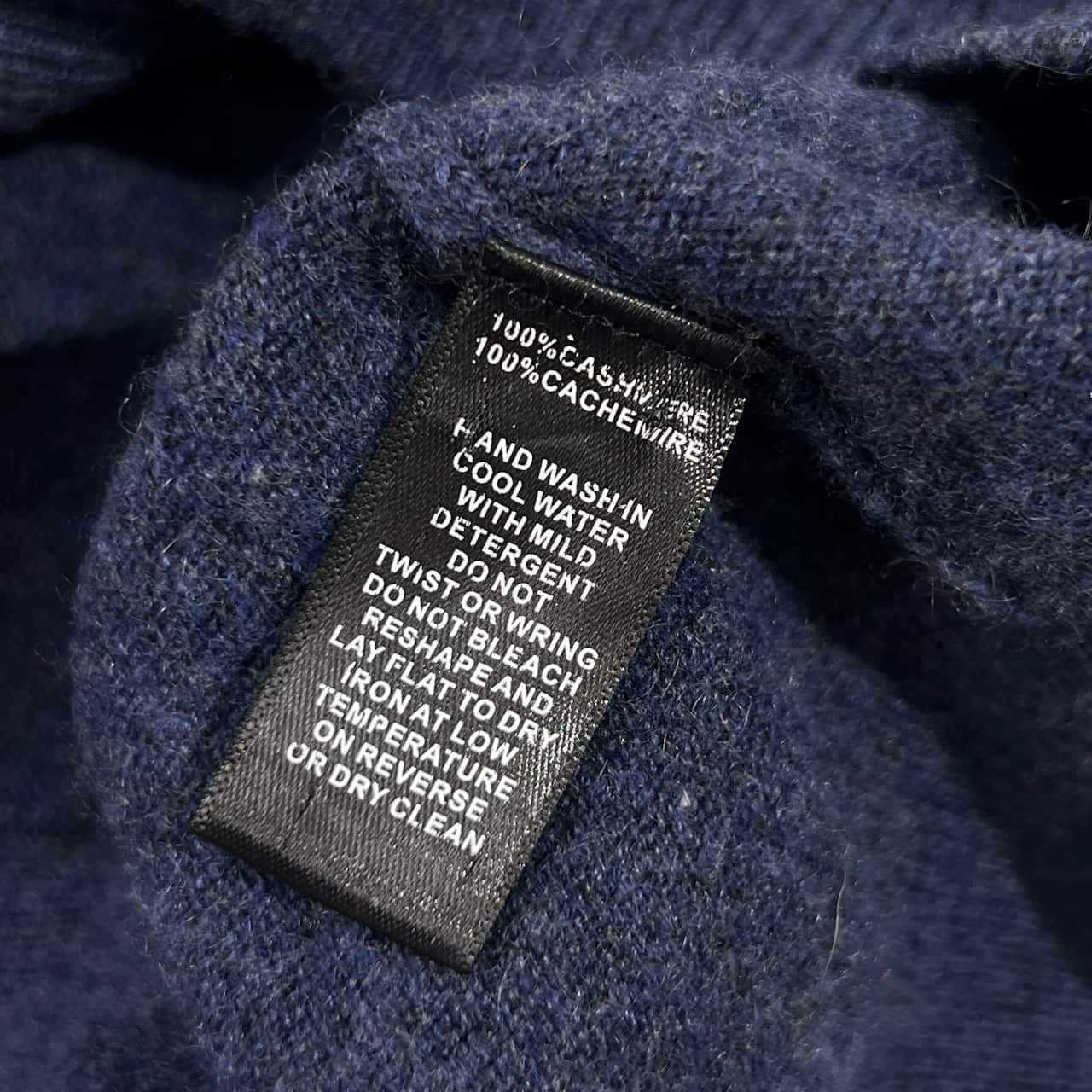 カシミヤ100% Saks Fifth Avenue サックスフィフスアベニュー Vネック ニット セーター S/ブルー系 メンズ