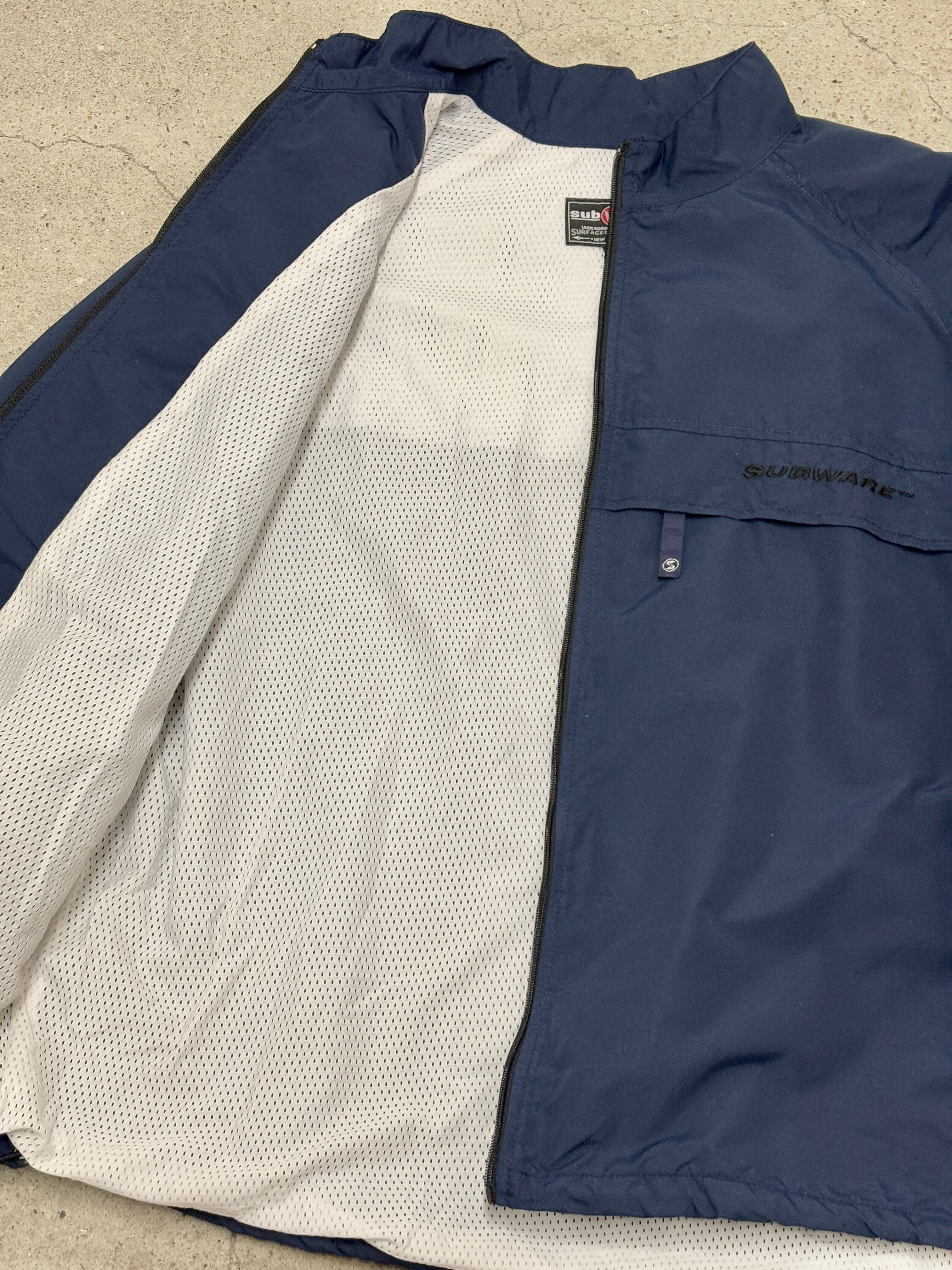 90～00s SUBWARE/Nylon Jacket/USA製/M/刺繍ロゴ/ナイロンジャケット/4