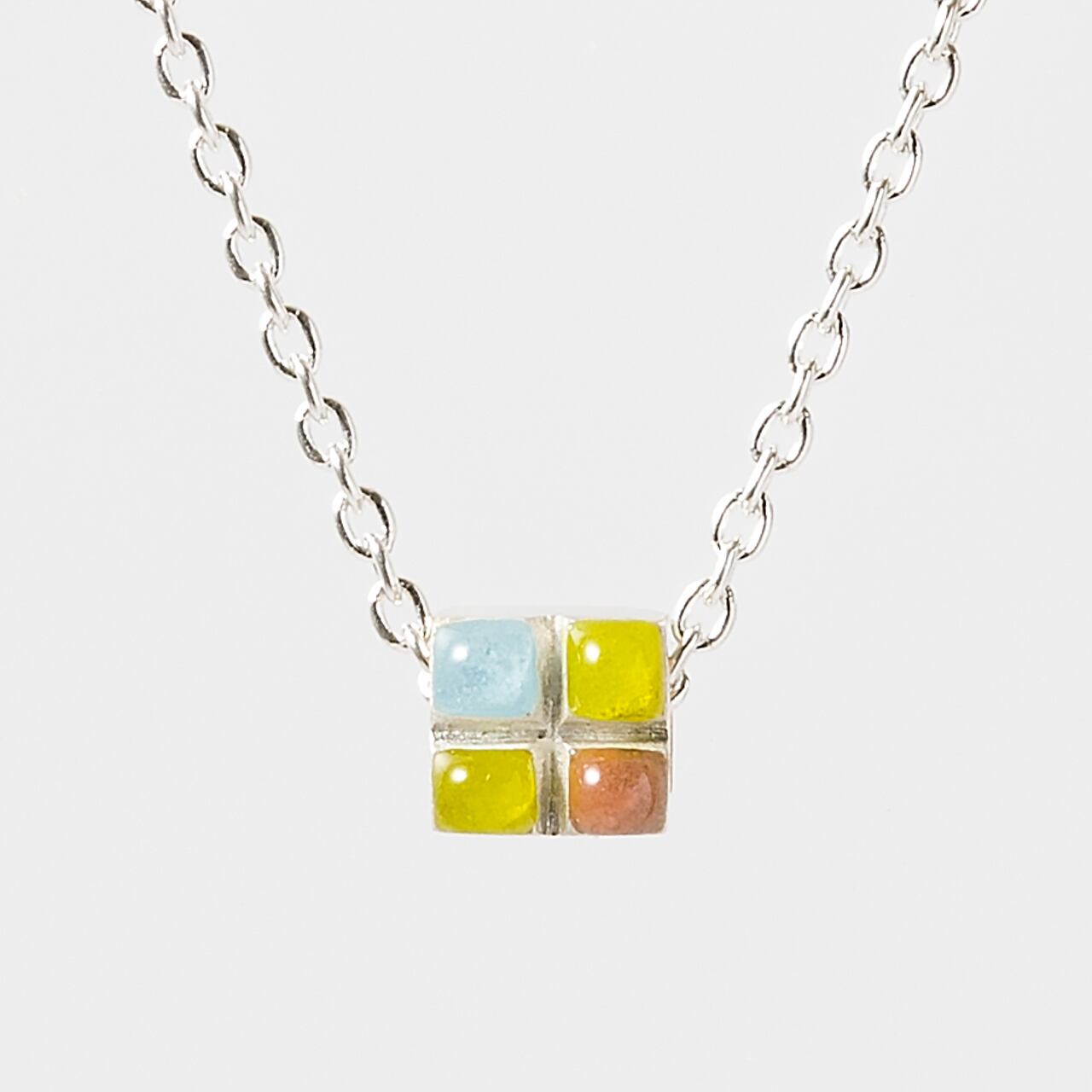 SAIKORO cyaan & yellow & orange -necklace-