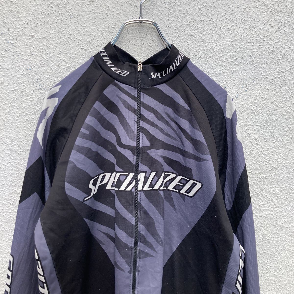 SPECIALIZED サイクルジャージ L ブラック グレー ジップアップ