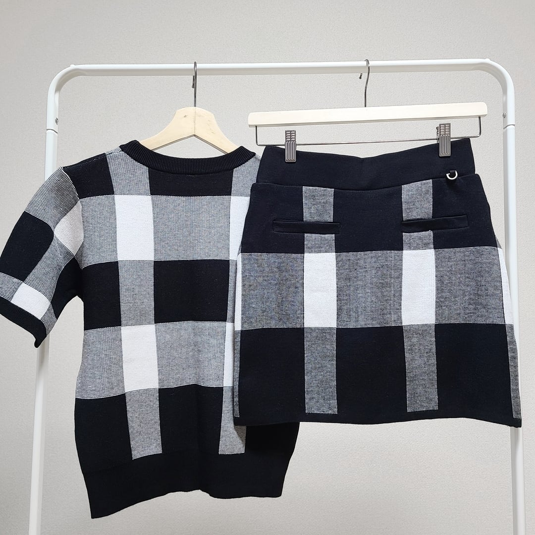 モダンチェックスカート (セットアップ可能) | R.E.M GOLF｜韓国ゴルフ