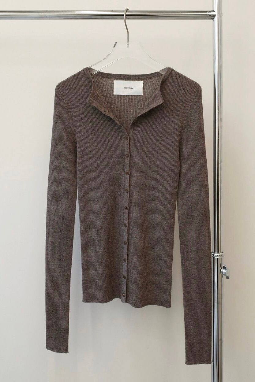 新品 TODAYFUL Silkwool Knit Cardigan モカ TODAYFUL Silkwool Knit Cardigan シルクウールニット