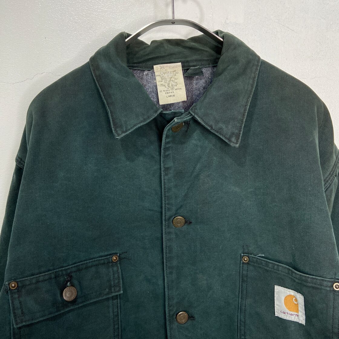 80s USA製 carhartt ミシガンチョアコート カバーオール 緑 L | Pay ID