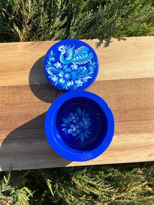 ペトリキウカ塗り　木製小物入れ・ジュエリーボックス（ティモシェンコ作）ウクライナ製