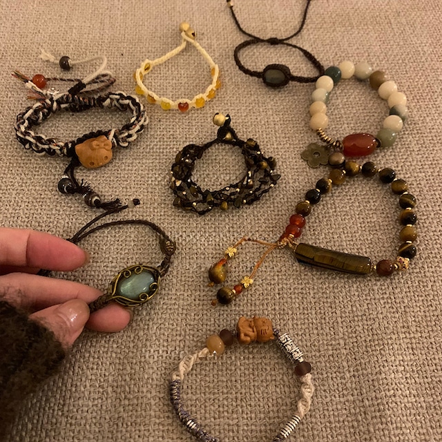 Somedayifレトロ編みビーズブレスレット 8s