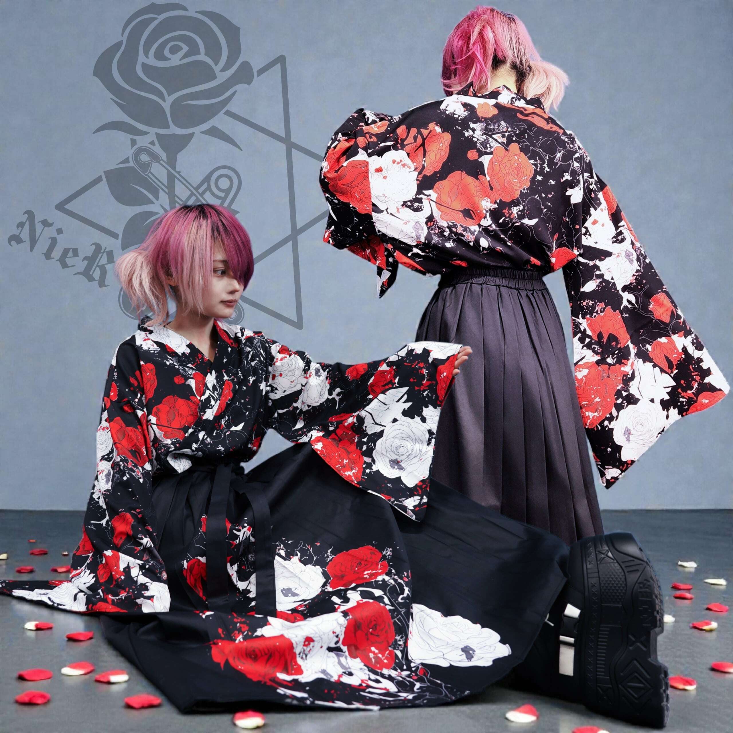 美品 着物 3000円OFF》UNISEX着物風コーデセット【ELEGANT ROSE】 | NIER CLOTHING