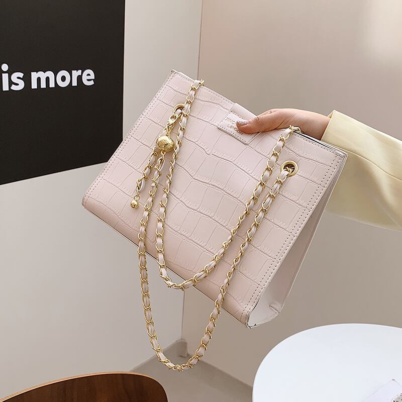 サマーチェーン ショルダーバッグ 夏物 トートバッグ 手作りハンドバック6942883421