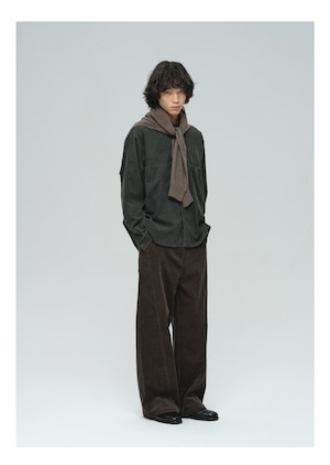 DECESOLO 25AW クリーンフィットステッチ ストレートコーデュロイパンツ