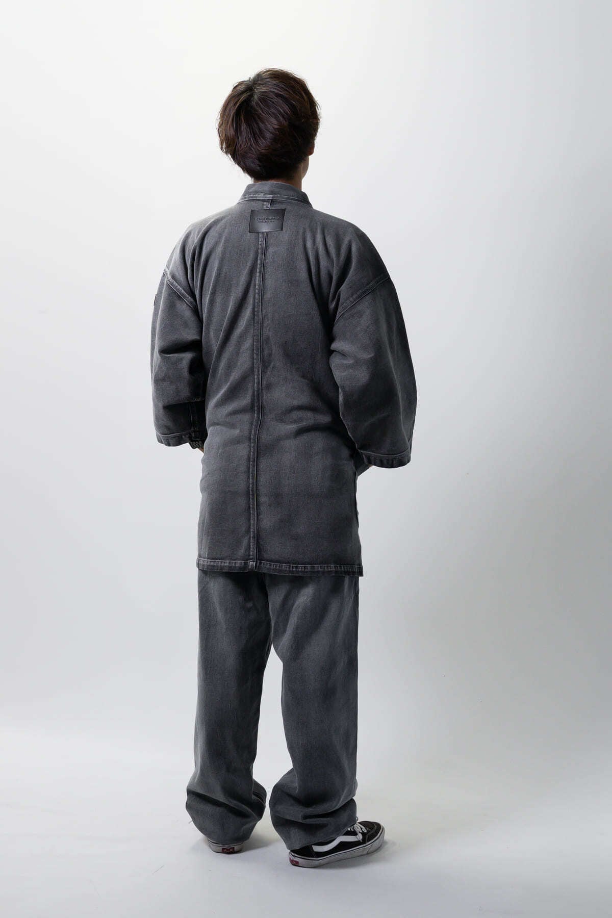 20着限定｜特別復刻】クロコダイル×デニム作務衣-深灰-【クロコダイル