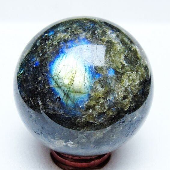 ラブラドライト 丸玉 70mm スフィア 置物 一点物 151-9116