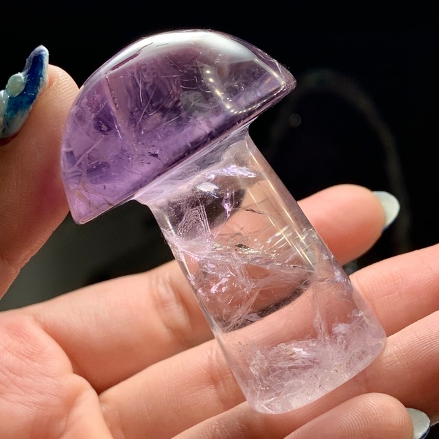 3.超透明☆アメジストきのこ・インテリア