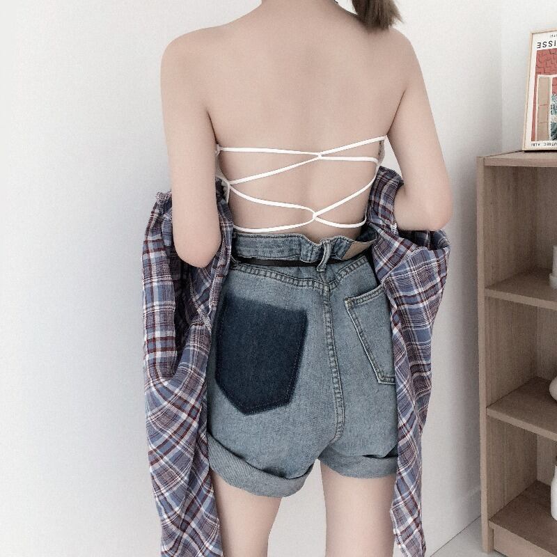 バックストラップレストップス リング ブラ 薄手 レッド 指輪 YY-ファッション56839534646