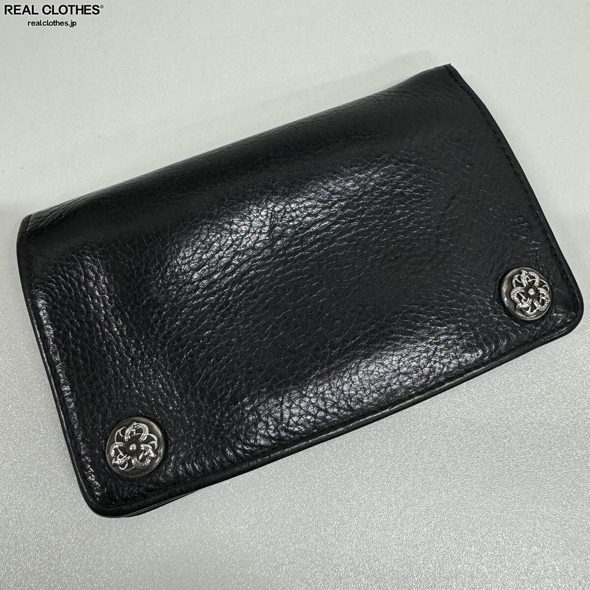 クロムハーツ1zipウォレット クロムハーツ1ジップクロスボタンレザー
