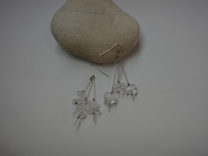 〈vintage silver925〉glass beads fringe pierce