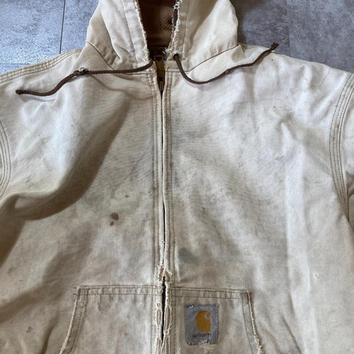 90s Carhartt アクティブジャケット ダック地 サーマルライナー 襤褸 星タグ 無地 USA製 M jacket 詳細写真6