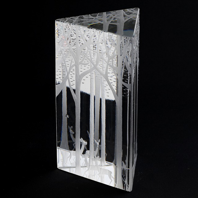 Kosta Boda コスタボダ Vicke Lindstrand ヴィッケ・リンドストランド 鹿の森のプリズム 北欧ヴィンテージ