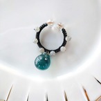 candy cuff【GD+黒糸】Jasper green×ラブラドライト