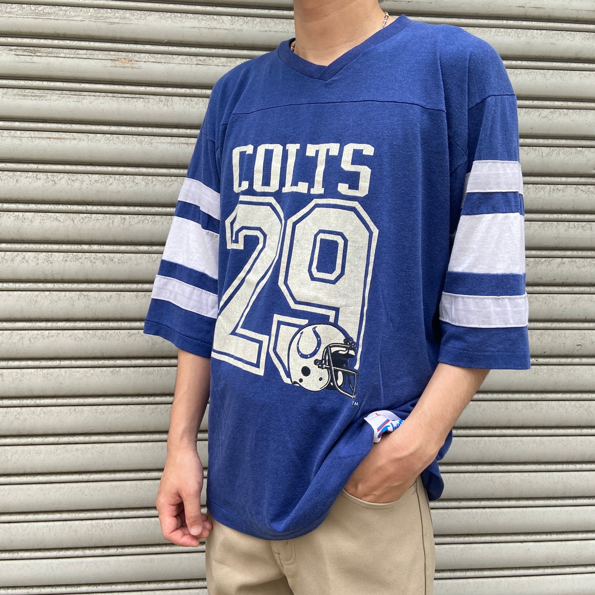80s チャンピオン フットボールTシャツ NFL コルツ ブルー L | 古着屋 Uan