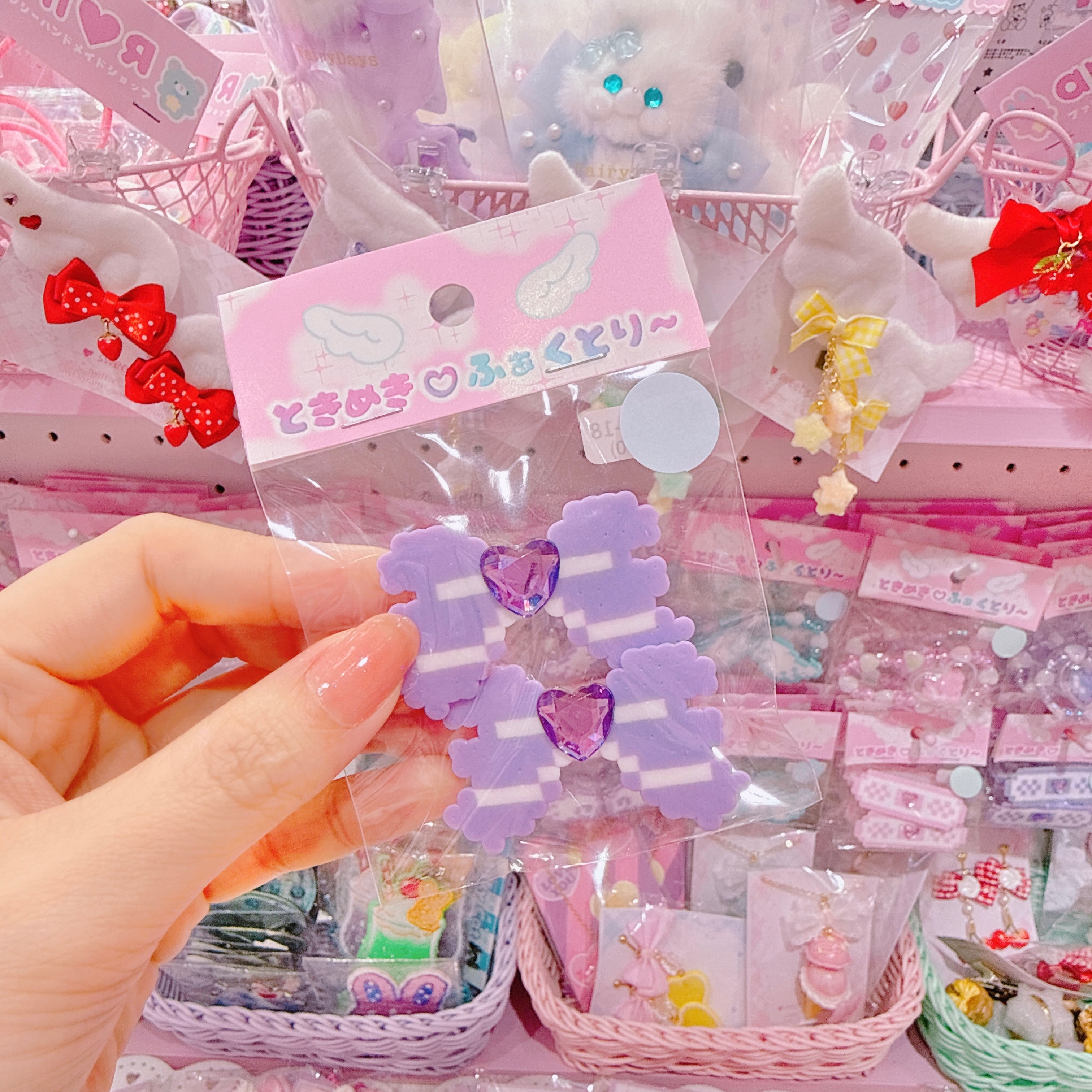 【R1】11-18ハートリボンツインヘアクリップ