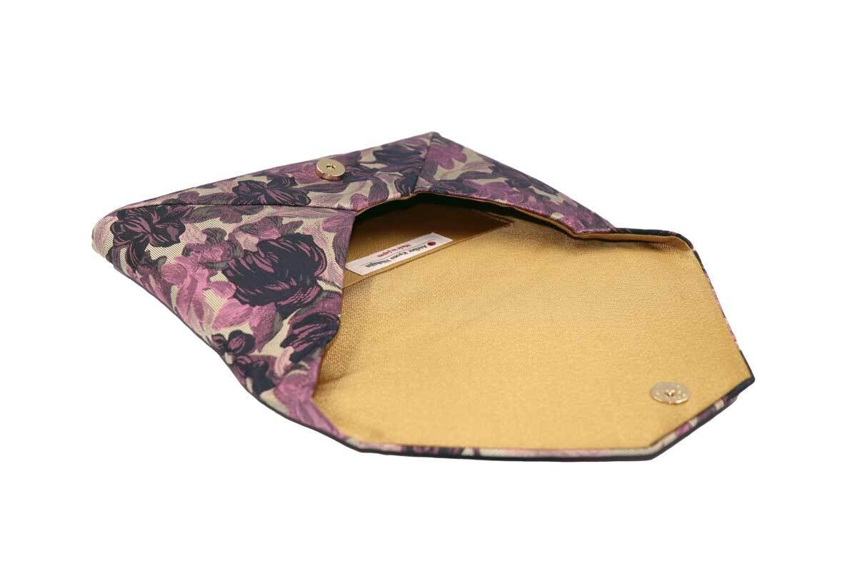 西陣織シルク・数寄屋袋（すきやぶくろ）・クラッチバッグ・伝統工芸