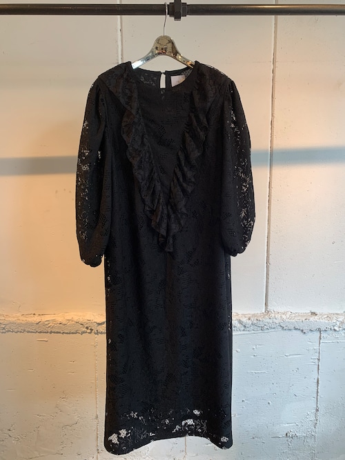 OKIRAKU　Jaquard Lace Ruffle Dress