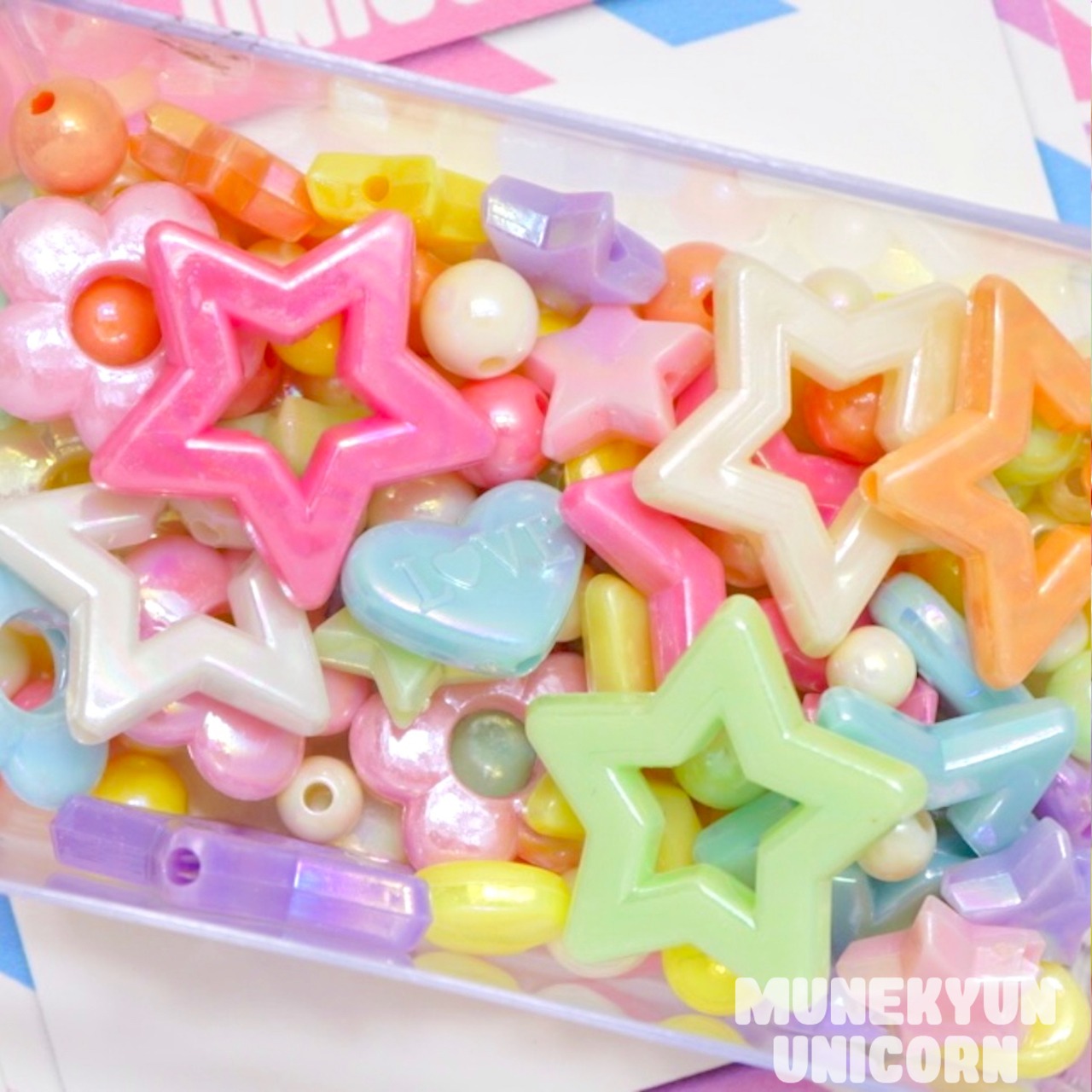 #377【40g】 お得な オーロラ パステル ブレンド ビーズ 【ミックス】