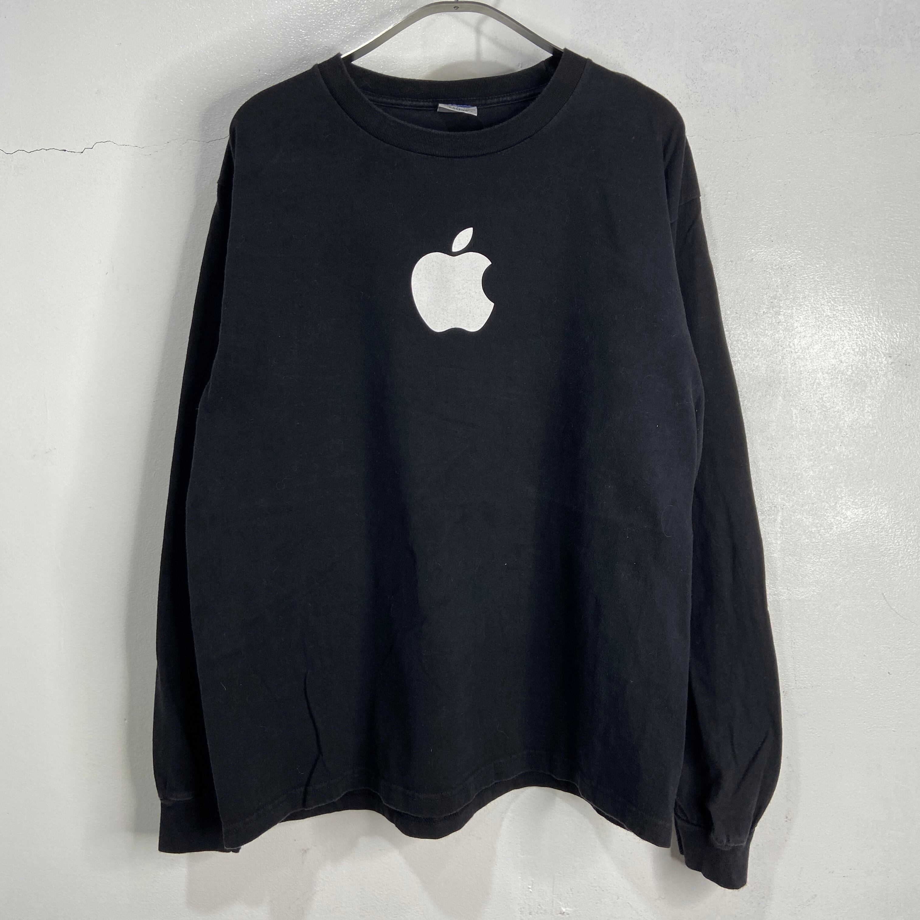 送料無料』Apple アップル 企業ロゴロンT テック系 ブラック L | 古着 