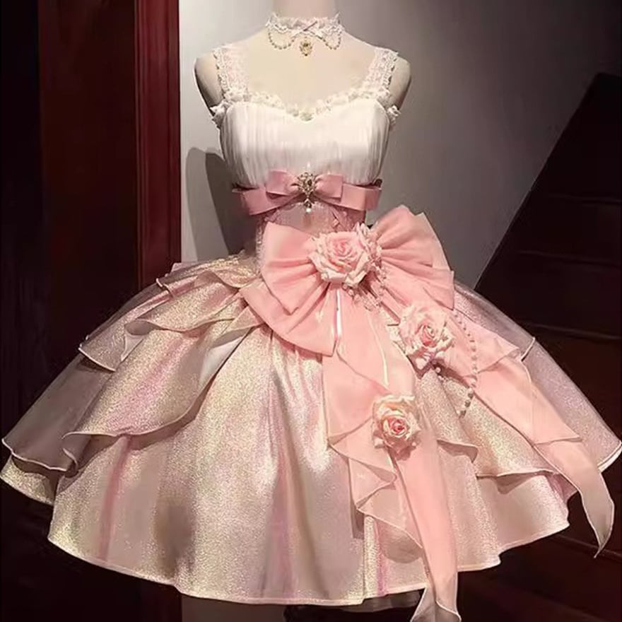 アルゴンキン スカート ロリータ ピンク 甘ロリ リボン