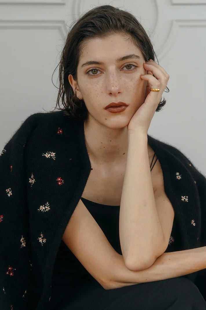 CREDONA FLOWER EMBROIDERY KNIT JACKET フラワーエンブロイダリー