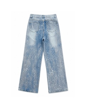 【ALUDE SELECT】full paint lame denim pants