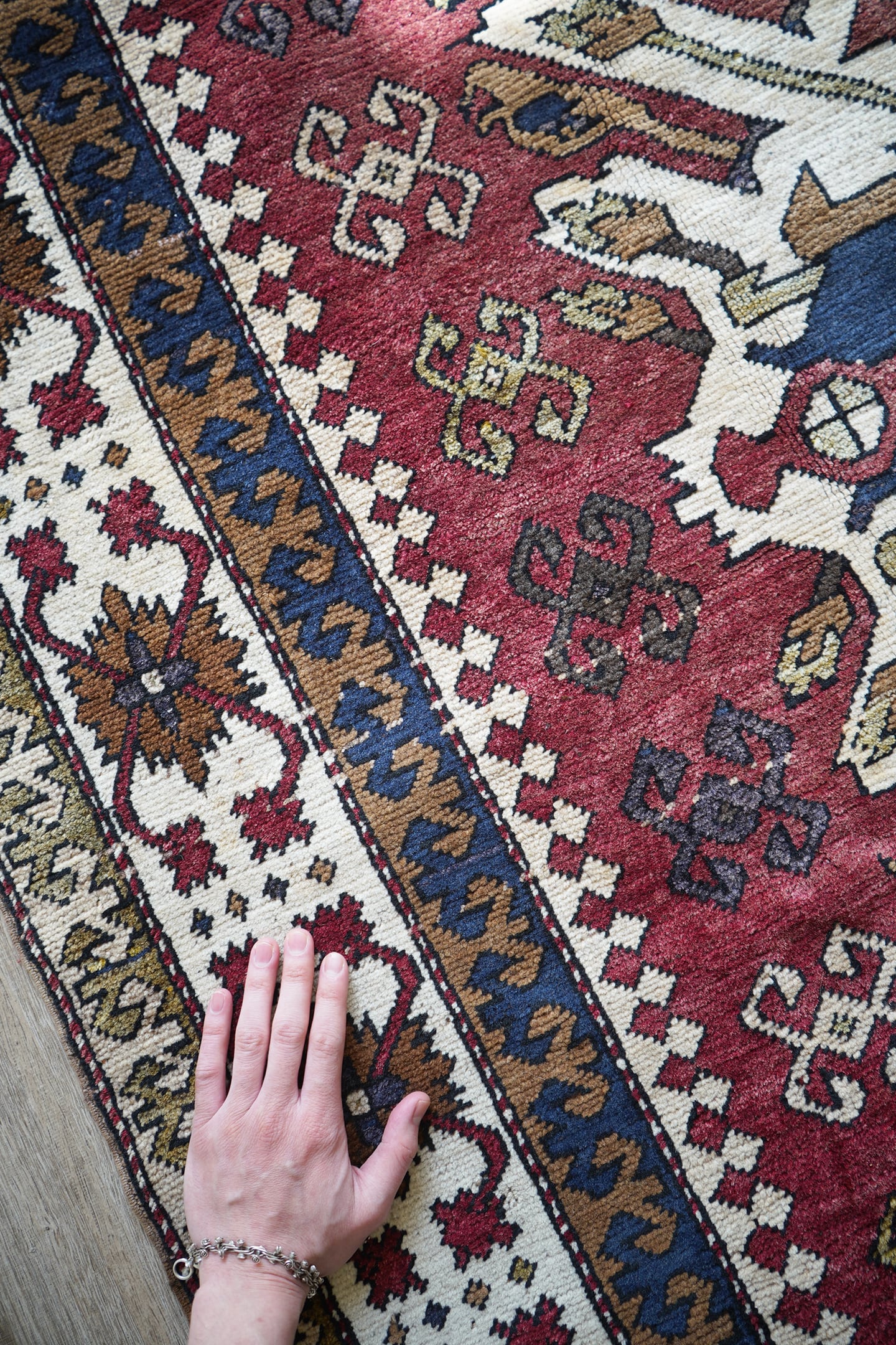 219】Vintage Caucasian Eagle Kazak Rug 1950's - 1960's