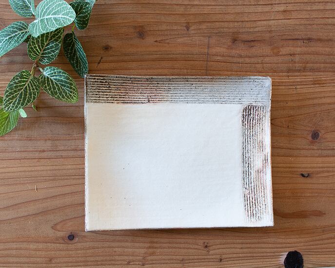 古谷 浩一作(古谷製陶所) 信楽焼 L彫焼物皿