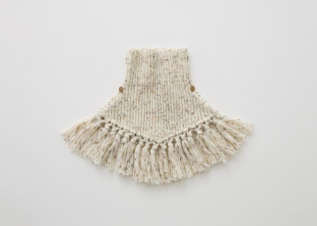 【 eLfin Folk 26AW 】 Nep Yarn Rib Knit Cape / ivory