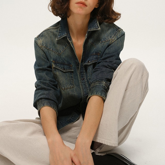 ウェエスタン風デニムシャツ 10006