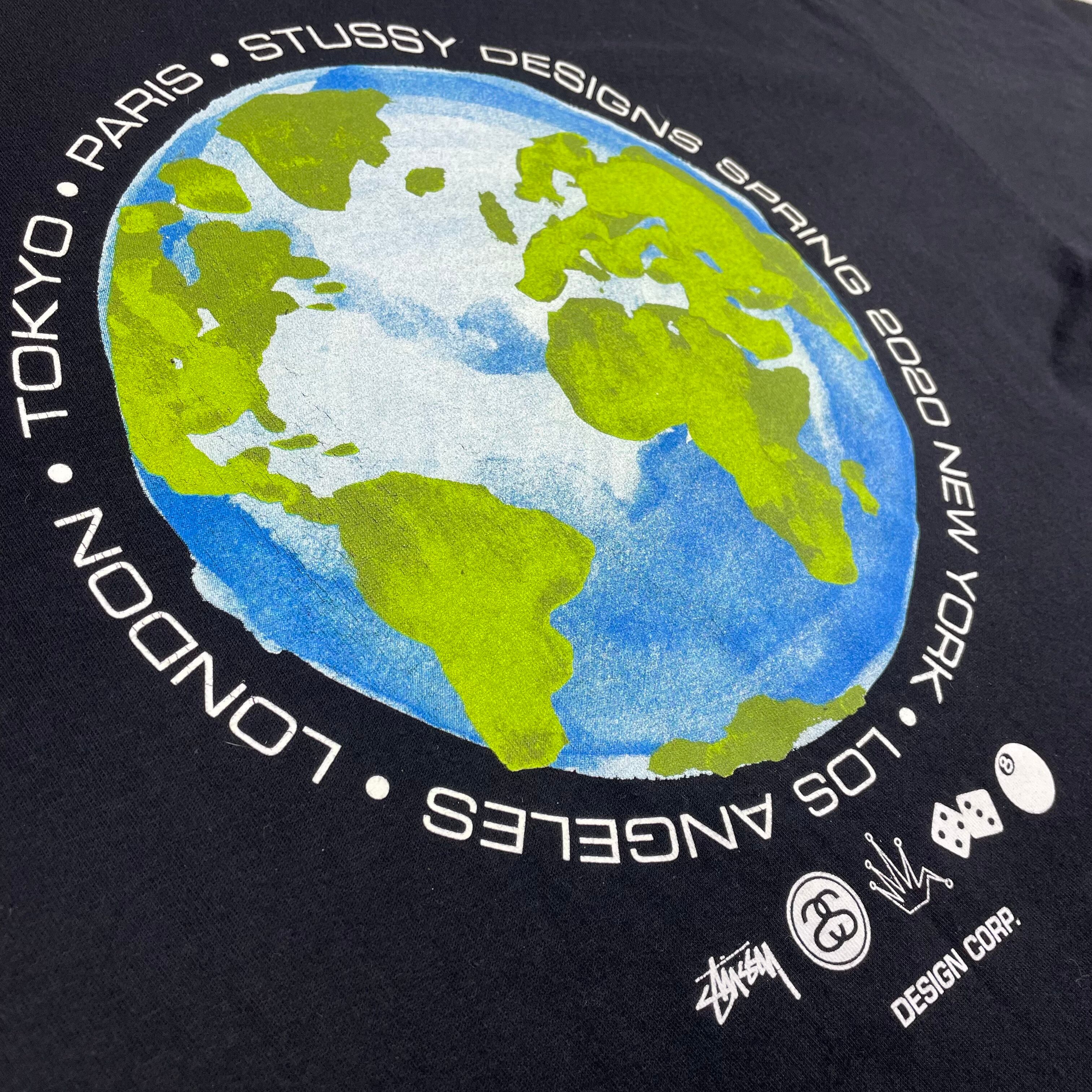 【ステューシー】地球 ロゴTシャツ ブラック | 古着Monster.com