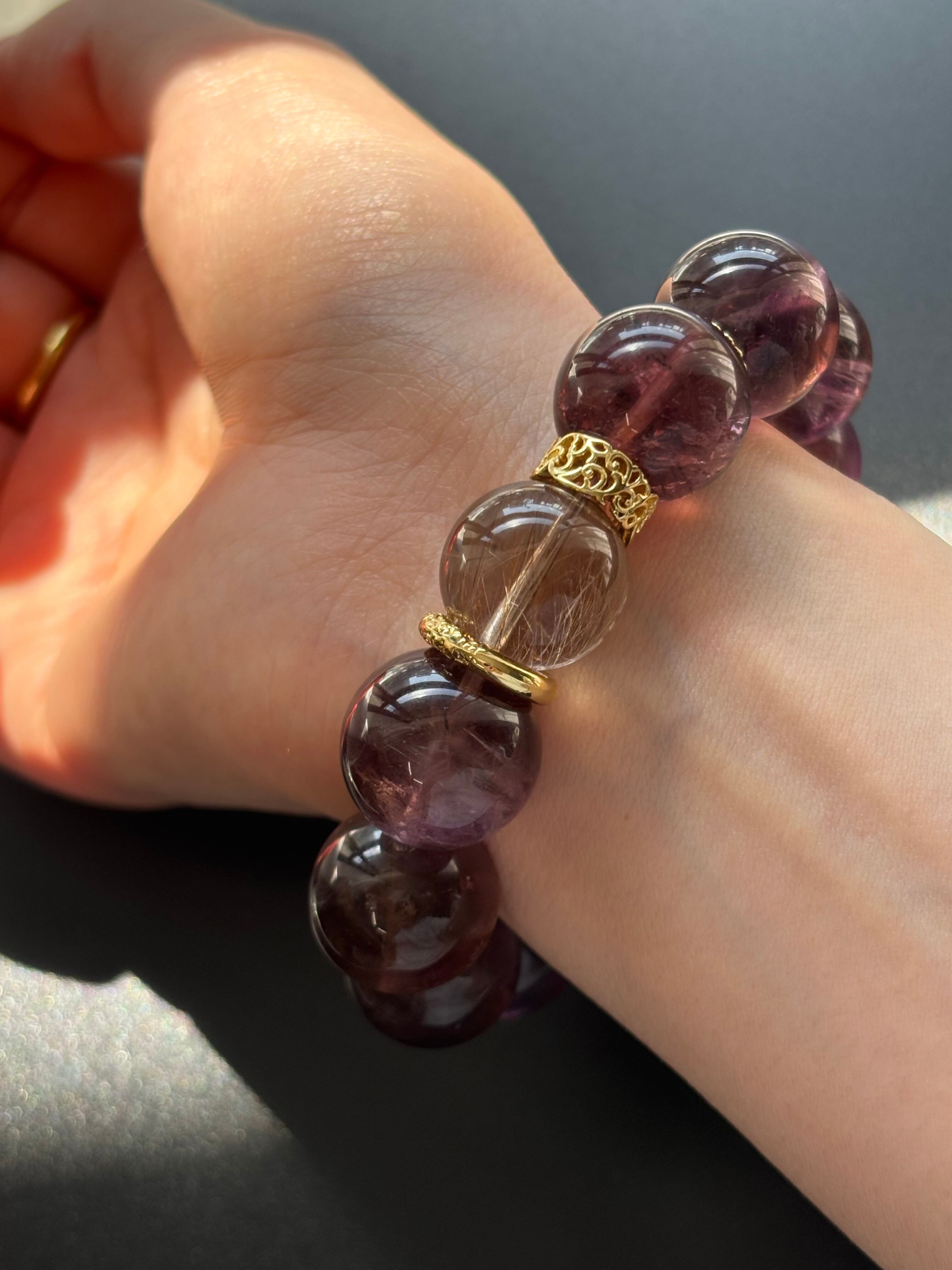 高品質 レッドスモーキーアメジスト スモーキーサゲニティック