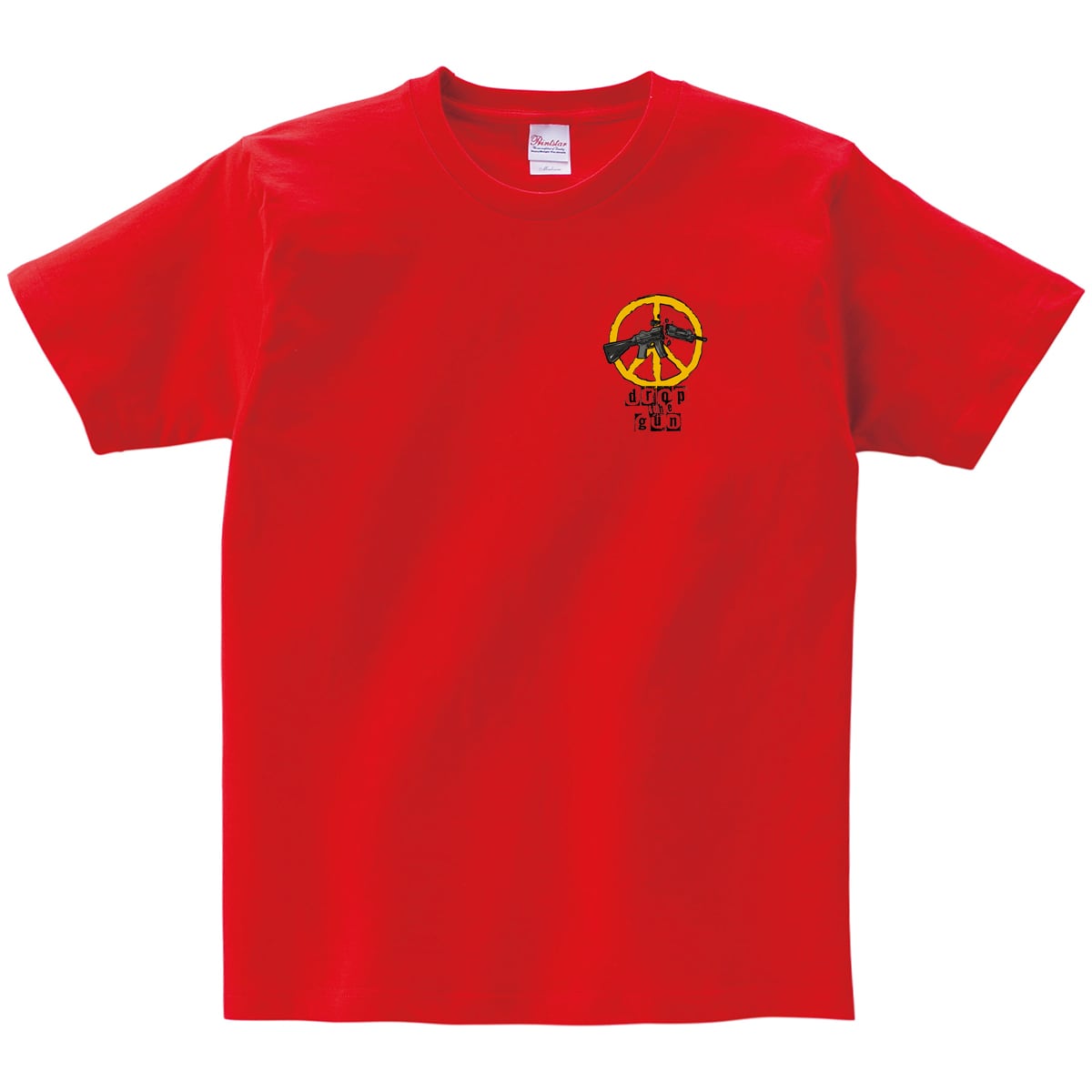 NOWAR drop the gunTシャツ ms96 戦争反対 戦争撲滅 世界平和 メッセージ 選べるサイズデザイン