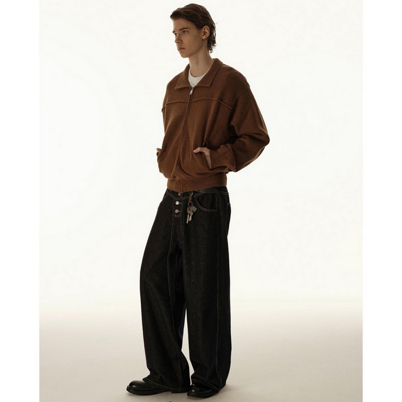 ストリート ジッパーセーター T1954