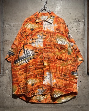 【Caka】Doodle Pattern Vintage Loose S/S Shirt