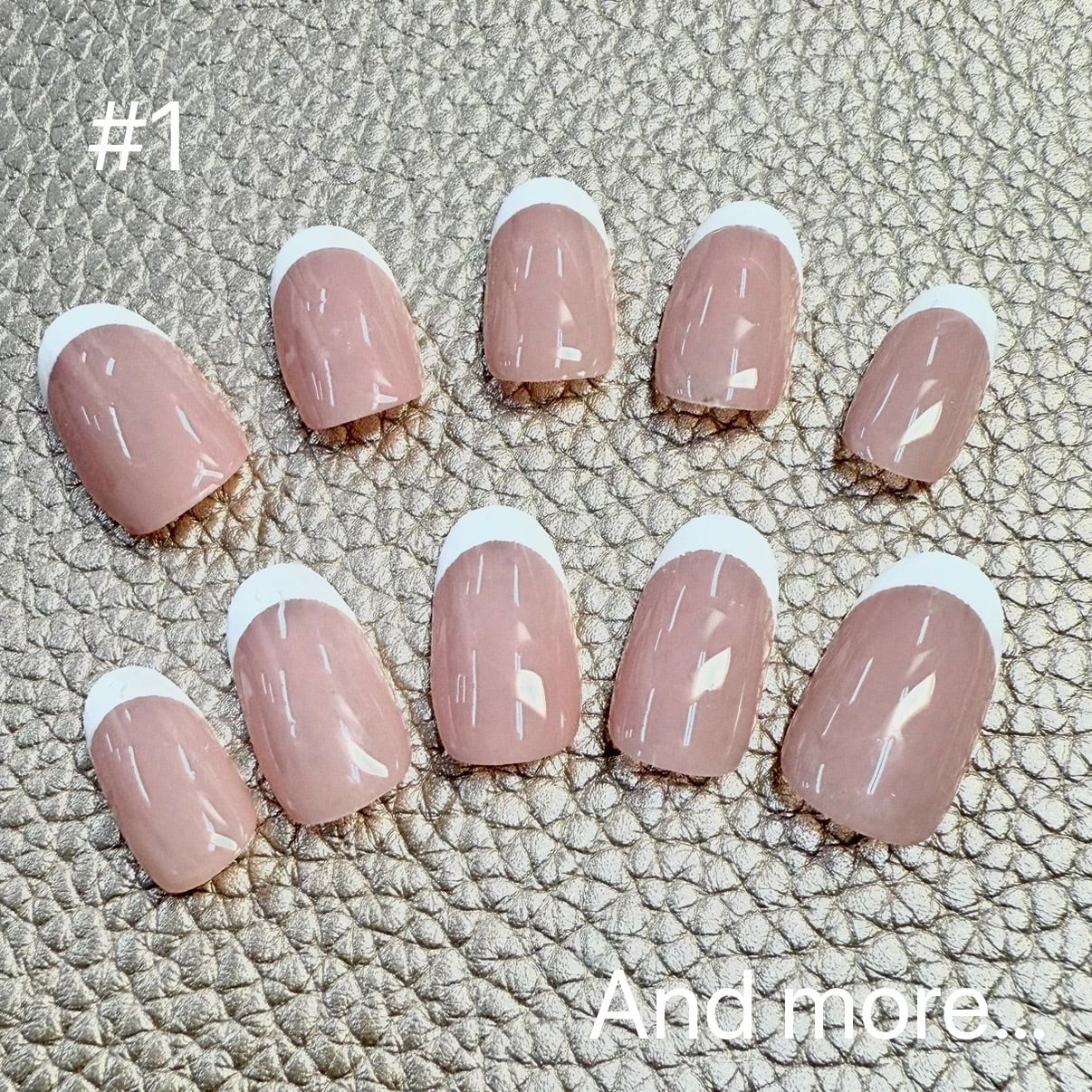 No.89 ハートミラー×ニュアンスホワイト ネイルチップ 韓国 短め
