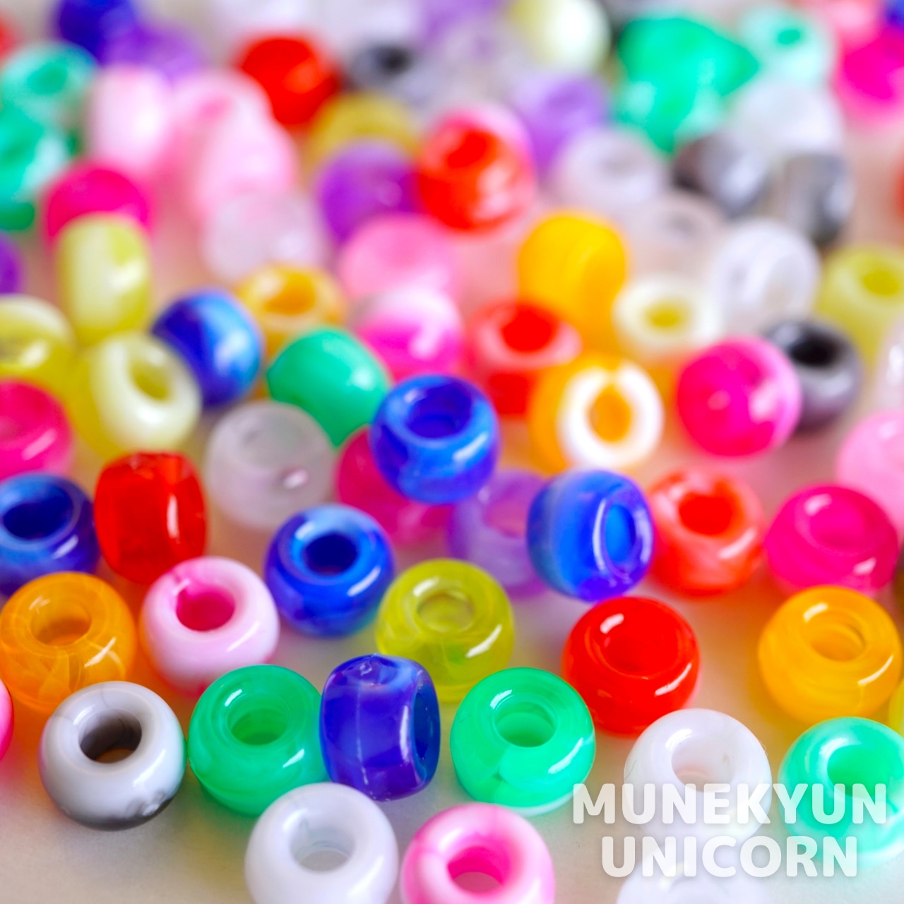 #490-PO 【30個/30pcs】マーブル ポニービーズ / Marble Pony Beads