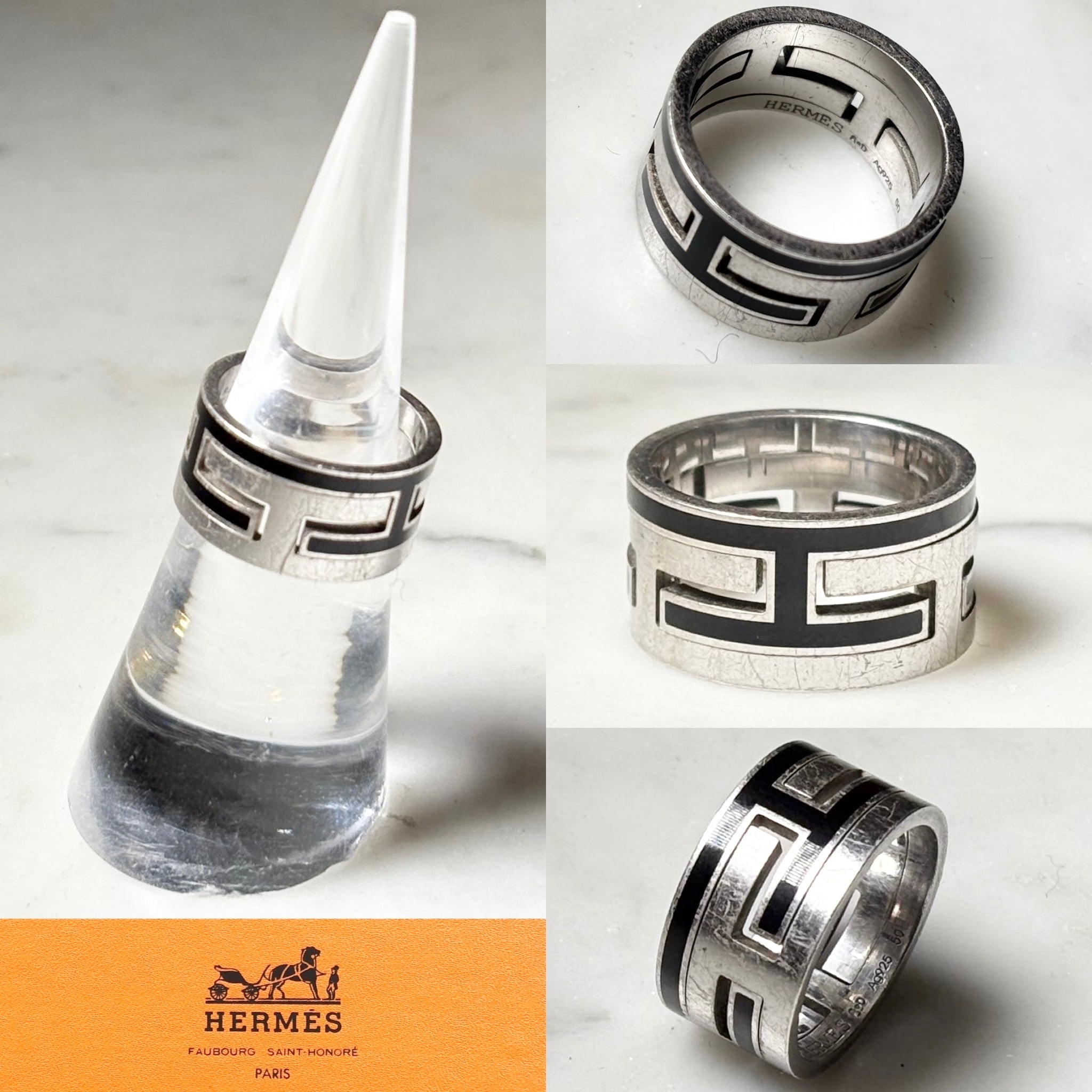 HERMES silver “Move H” ring | NOIR ONLINE