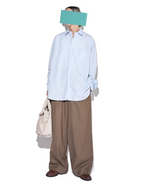 ssstein "SUVIN COTTON OVERSIZED REGULAR COLLAR SHIRT〔YELLOW〕"