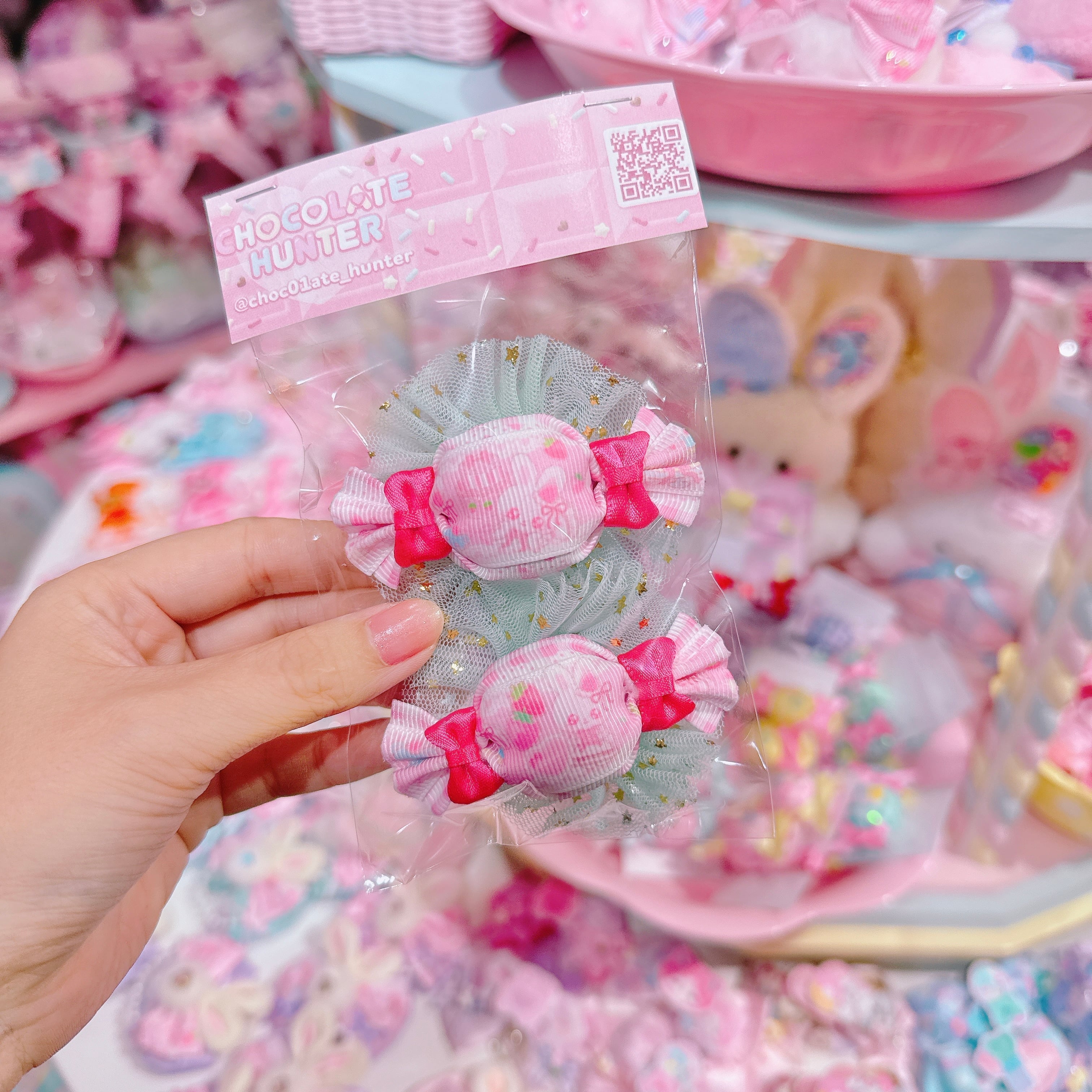 【R38】52-3キャンディツインチュールヘアゴム