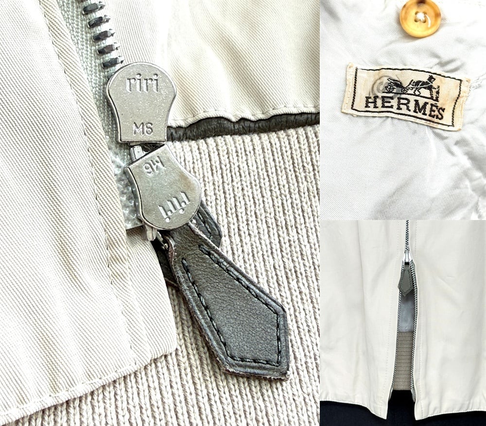 HERMES エルメス スウィングトップ Wジップ ジャケット 48 レザー