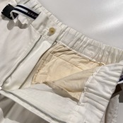 タグ付き 未使用品 PAPAS パパス ベルト付き ストレッチ ホワイト イージー ストレッチ コットン パンツ サイズ M /ホワイト