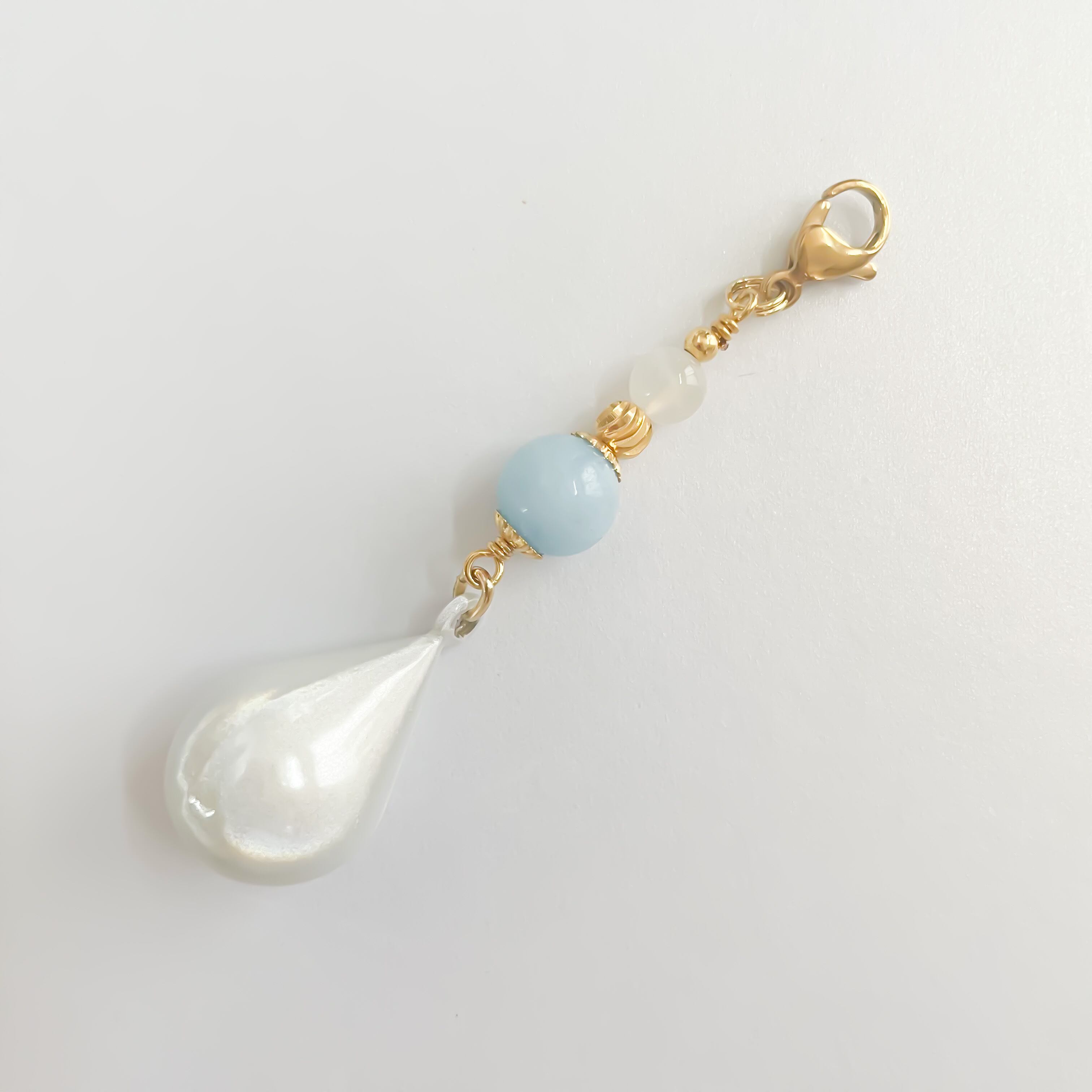 愛情 癒やし ✧ 鈴charm⋆✦ ムーンストーン アクアマリン 水琴鈴